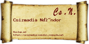 Csizmadia Nándor névjegykártya