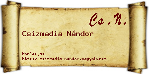 Csizmadia Nándor névjegykártya