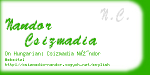 nandor csizmadia business card